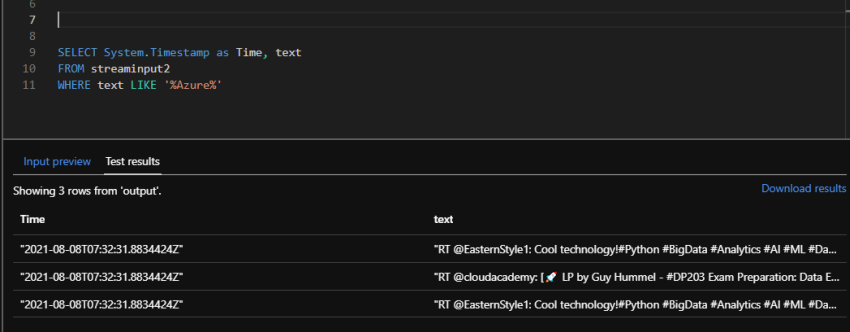 Handling Live Data Feed Using Azure Stream Analytics Job